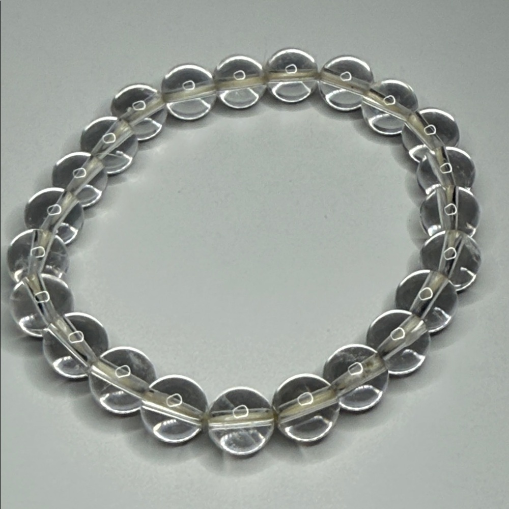 Beautiful Clear Beaded stretch quartz Bracelet versatile minimalist stunning